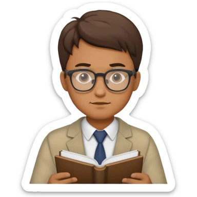 a man studying hard sticker