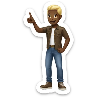 black masculine lesbian pointing sticker
