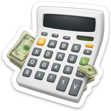 calculator and money sticker