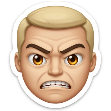 angry face with a smirk sticker