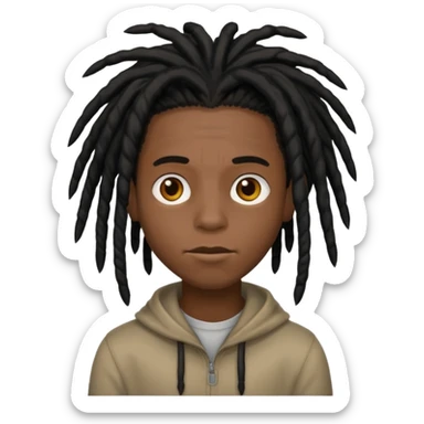 black boy with black dreadlocks  sticker