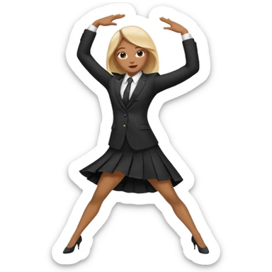 Person in splits dabbing at the same time in a dress suit sticker