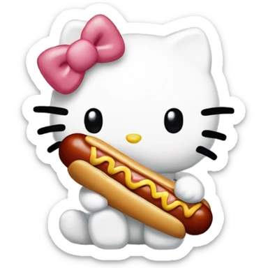 Hellokitty with a hotdog sticker