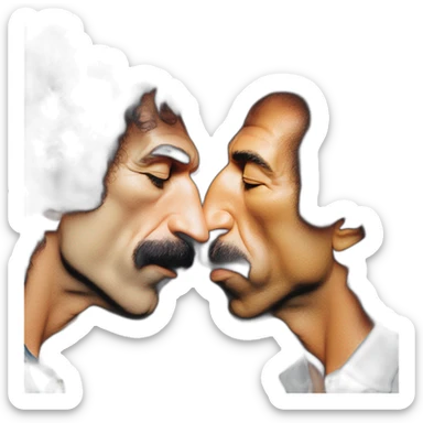 frank zappa kissing jimi hendrix sticker