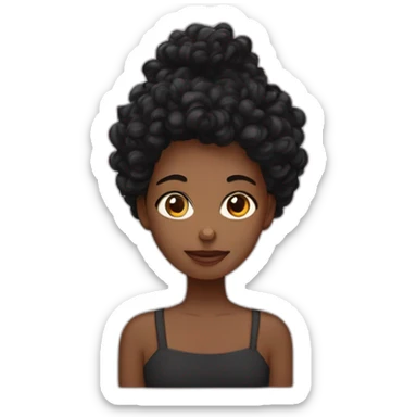 Fille noir au cheveux bouclés long sticker