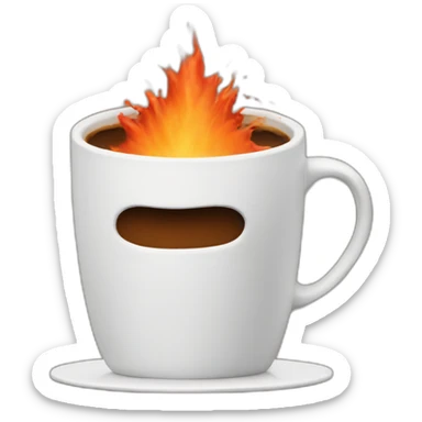coffee cup erupting like a volcano sticker