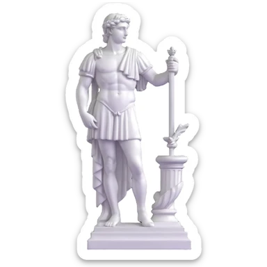 Full view of Michelangelo's David statue, Renaissance masterpiece, artistic stylized representation of the biblical hero sticker