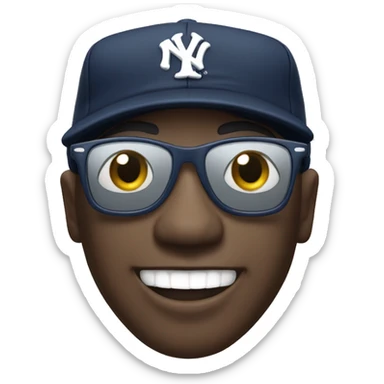 Happy face with sunglasses  and yankee jersey sticker