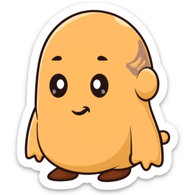 humorous poop character with eyes and distinctive facial features resembling Putin sticker