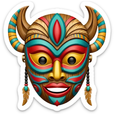 tribal mask sticker