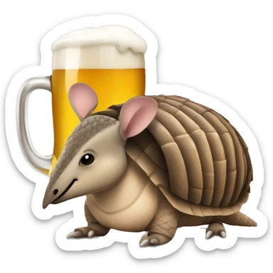 Armadillo with a beer sticker