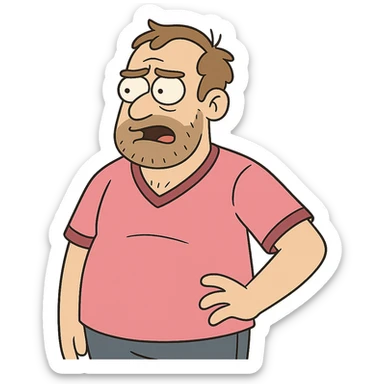 flat toon style pink jersey sticker