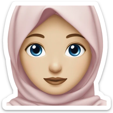 hijabi with pale skin blue eyes pretty and light pink lips sticker
