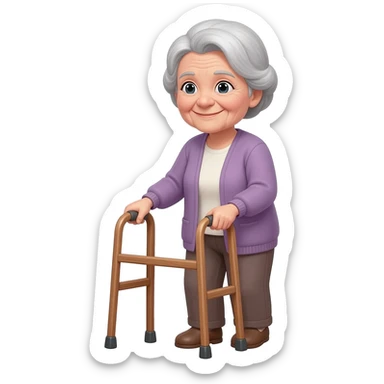 Grandma walking frame sticker