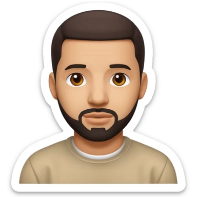 Create an iOS-style emoji of deake. Neutral facial expression, no emotion. Front-facing head only, clean Apple emoji aesthetic, smooth shading, simple shapes, no text, no accessories, plain background. sticker