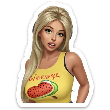 blonde beauty in indoor setting sticker