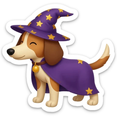 Dog wizard sticker