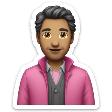 architect with dark hair and pink clothes sticker