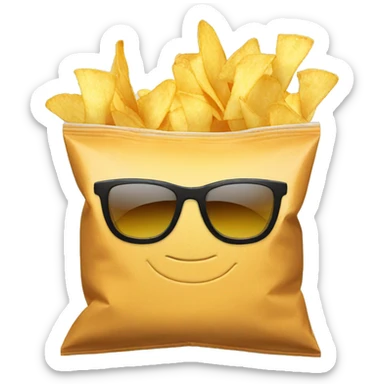 bag of chips with shades on sticker