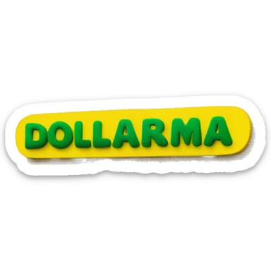 “Exterior of a Dollarama store with the bright green facade, bold yellow Dollarama sign, large front windows, and entrance doors, capturing the look of a budget-friendly retail store.” sticker