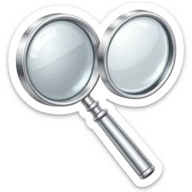 silver magnifying glass sticker