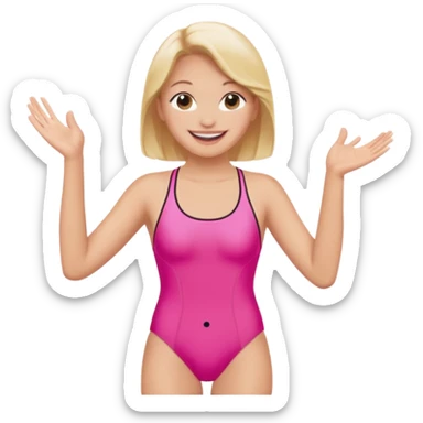 butterfly pink swimsuit Clapping sticker