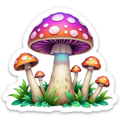 The name bri spelled with trippy mushrooms  sticker