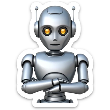 robot crossing his arms sticker