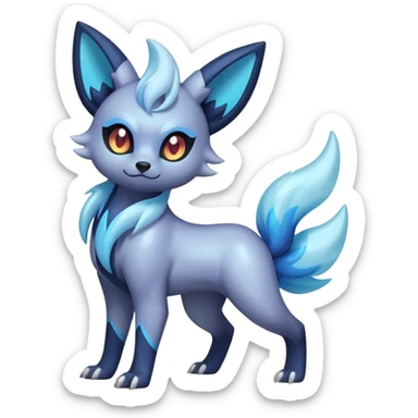 Pastel Shiny Iridescent Bioluminescent Transparent Absol-Zorua-Umbreon-fusion (full body) sticker