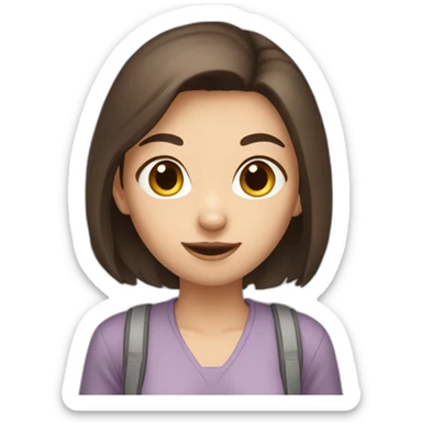 Cat girl (Caucasian with dark brown hair) sticker