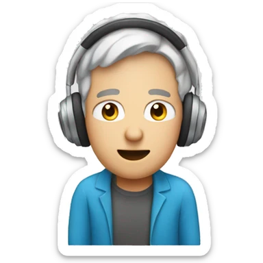 Person with RIC Hearing Aids listening To music sticker