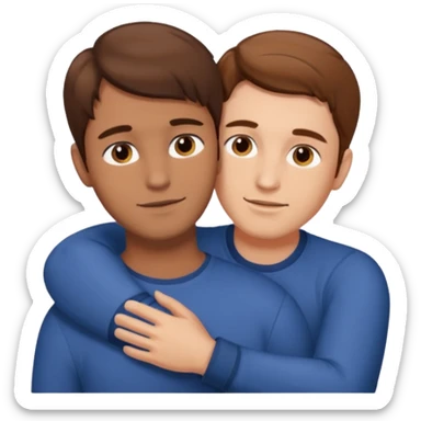 2 Guys being in love both brown hair sticker