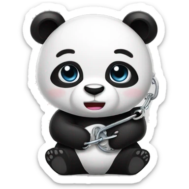panda handcuffed  sticker