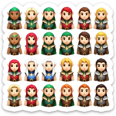 generate pack icons avatar like emoji on RPG theme. There has like warrior, magician, rogue, paladin and etc. Also add it some races like human, orc, dwarf and etc. sticker
