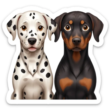 2 adults dogs : 1 Dalmatian + 1 dobermann sticker