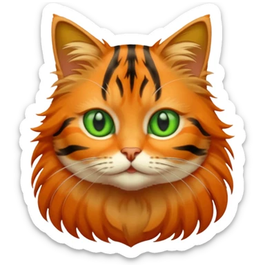 Tabby cat long hair sticker
