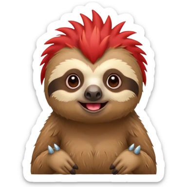 sloth with a red mohican sticker