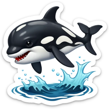 orca as a zombie sticker