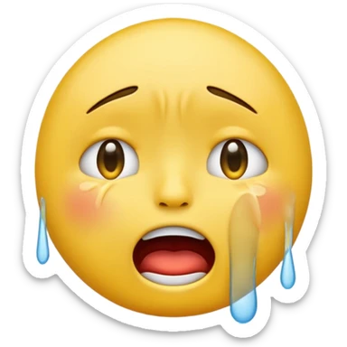 make me an emoji of an emoji crying with its mouth opened \ sticker