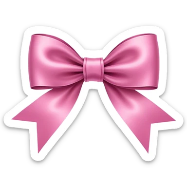Ultra-thin and stretched ribbon bow, as narrow as possible, single loop, no extra loops, no fluffy or rounded shapes, only one long and sleek ribbon sticker
