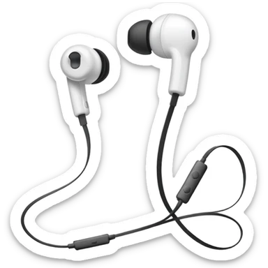 all white earphone 
 sticker