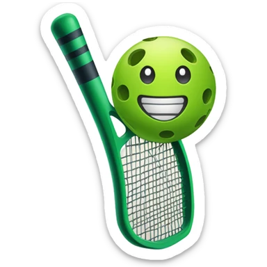 Raqueta de pickleballa con pelota de pickeball sticker