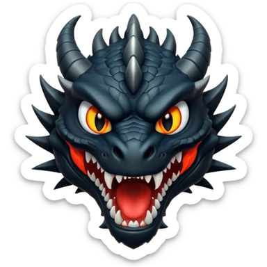 angry black dragon sticker