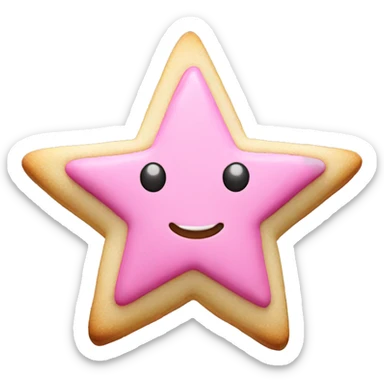 Pink star sugar cookie sticker