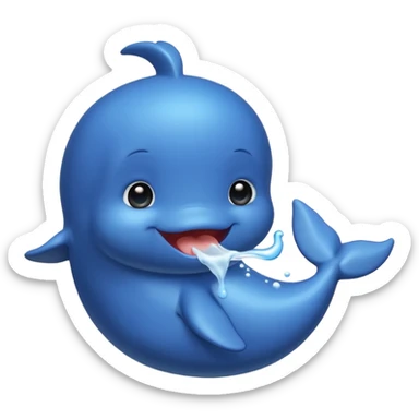 un bébé baleine tout chou avec une tétine dans la bouche sticker