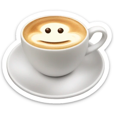 Cappucino in white cup with plate  sticker