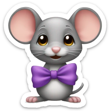 mouse with bow sticker