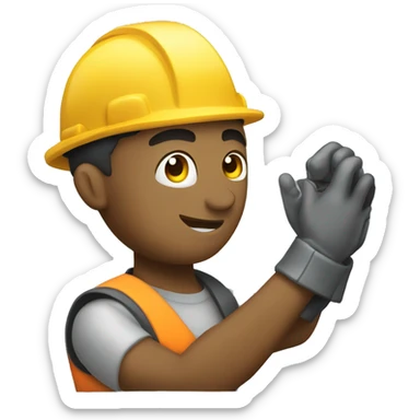 man construction worker handling welder sticker