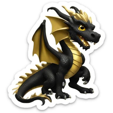 Black and gold dragon sticker