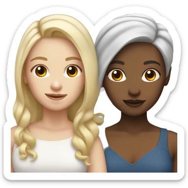 3 Sisters white skin Color one have dark brown hair, blonde hair and white hair sticker